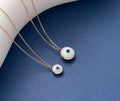 14K Gold Eye Necklace, Tiny Evil Eye Pendant, 14K Real Gold Eye Necklace, Dainty initial Eye Pendant, Summer Jewelry