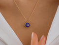 14K Gold Eye Necklace, Minimalist Evil Eye Pendant, 14K Real Gold Eye Necklace, Evil Eye Necklace, Dainty Custom Eye Pendant, Summer Jewelry