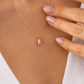 Dainty 10K 14K Solid Gold Morganite Necklace, Minimalist Pendant