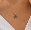 Personalized Pendant, 14K Real Gold Letter Necklace, Vintage Pendant, Dainty initial Letter Necklace, Birthday Gift, Summer Jewelry