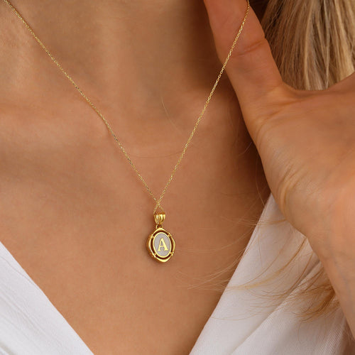 10K Gold Letter Necklace, Personalized Pendant, 14K Solid Gold Letter Necklace, Dainty initial Letter Necklace, Birthday Gift